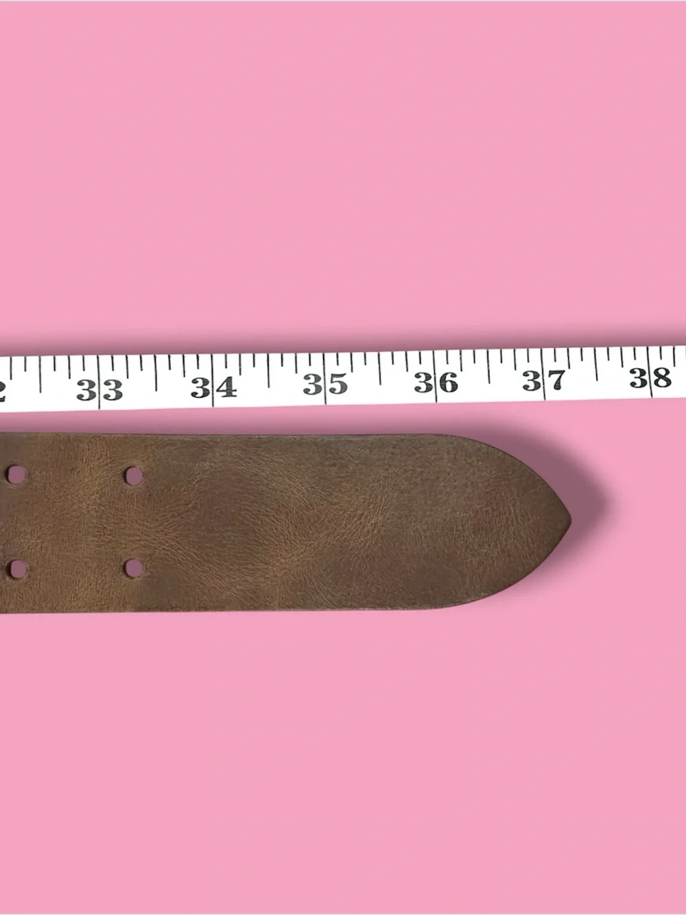 Brown Leather Belt H&M with Brass Buckle